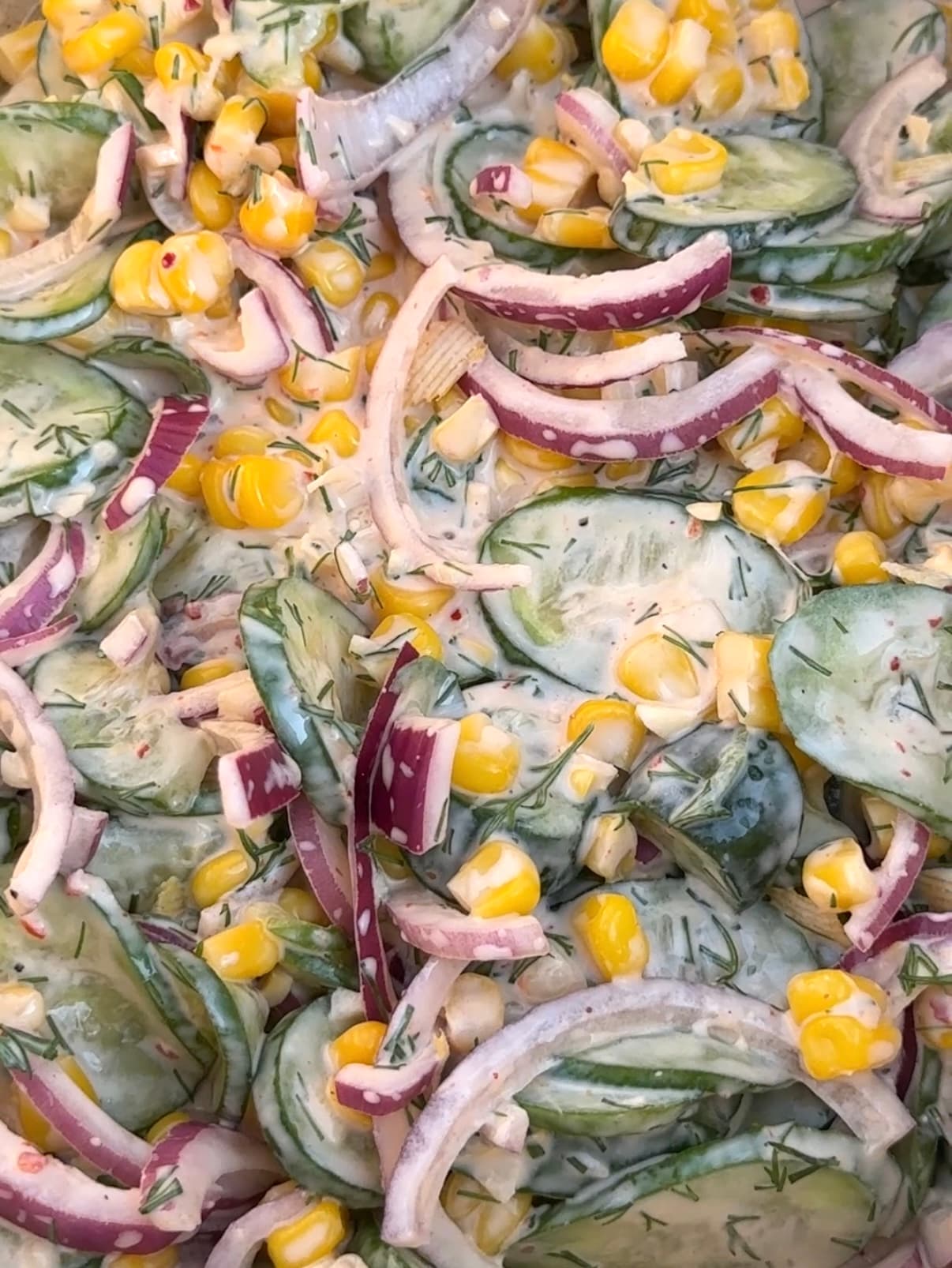 Creamy Cucumber Salad  ☀️🥒🌽💚🙋‍♀️