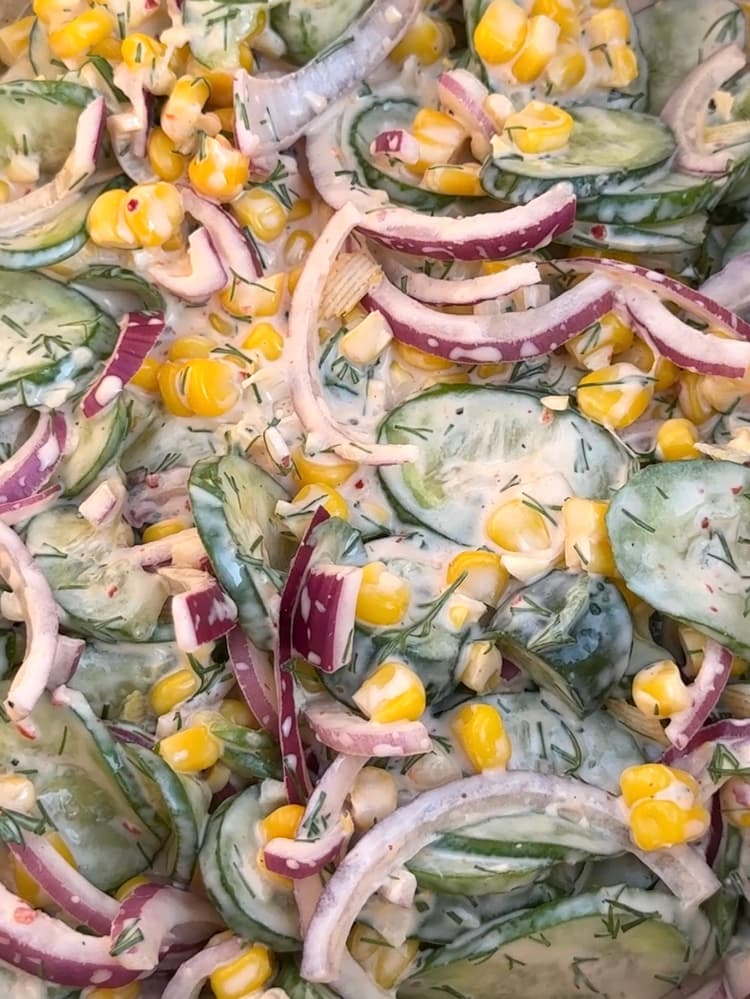 Creamy Cucumber Salad  ☀️🥒🌽💚🙋‍♀️
